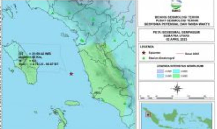 Gempa Magnitudo 6,4 Guncang Padang Sidempuan